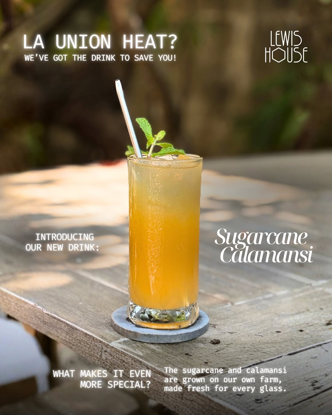 Sugarcane Calamansi drink — house signature
